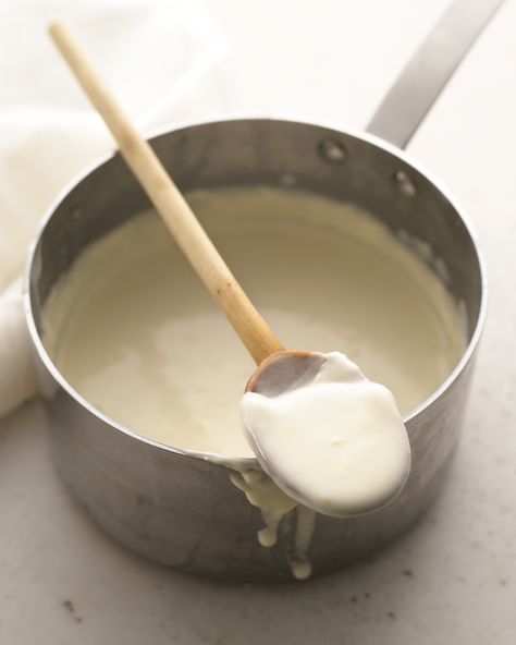 Cheese Sauce For Cauliflower, Easy White Sauce, Martha Stewart Cooking School, Mother Sauces, Bechamel Sauce Recipe, French Sauces, Food Sauces, Martha Stewart Recipes, Bechamel Sauce