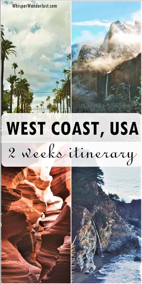 Best West Coast Road Trips, West Coast America Road Trip, West Coast Usa Road Trip Map, National Parks West Coast, West Coast Itinerary, West Coast Bucket List, Usa Itinerary, America Itinerary, 2 Week Road Trip