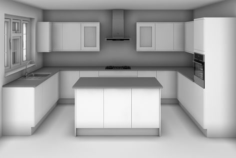 U Shaped Kitchen Island, Kitchen Layout U Shaped, Kitchen Island Layout, Shaped Kitchen, Desain Pantry, Kitchen Design With Island, Kabinet Dapur, Desain Editorial, U Shaped Kitchen