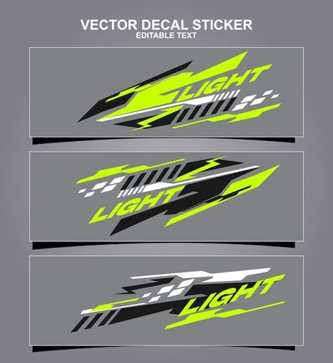 Vector decal sticker race sport design l... | Premium Vector #Freepik #vector #background-sports #decal #car-graphics #sporty Bike Stickers Design Ideas, Car Graphics Decals, Racing Stickers, Car Sticker Design, Bike Stickers, Racing Car Design, Sport Illustration, Sport Design, Car Graphics