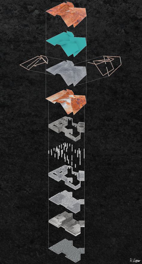 Exploded Isometric Drawing, Architectural Proposal, Exploded Isometric, Oblique Drawing, Ramps Architecture, Explosion Drawing, Exploded View, Isometric Drawing, Isometric Illustration