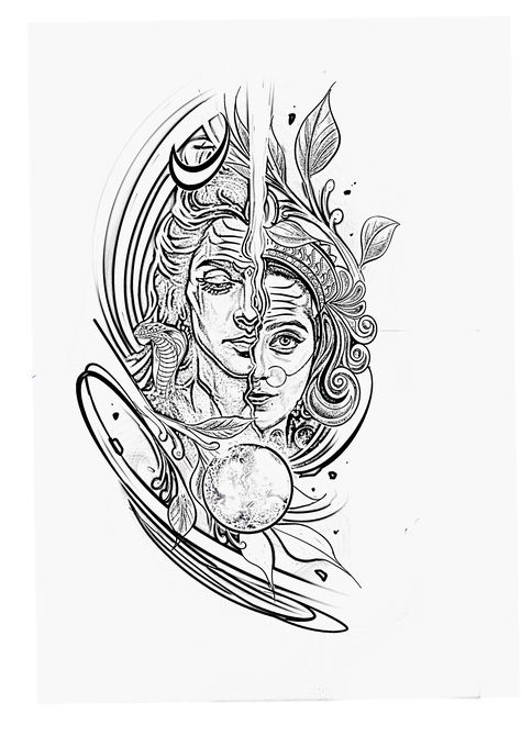 Shivji Parvati, Abstract Pencil Drawings, Pen Art Work, Egypt Tattoo, Shiva Tattoo Design, Sketch Pen, Pencil Sketch Images, Shiva Tattoo, Vedic Art