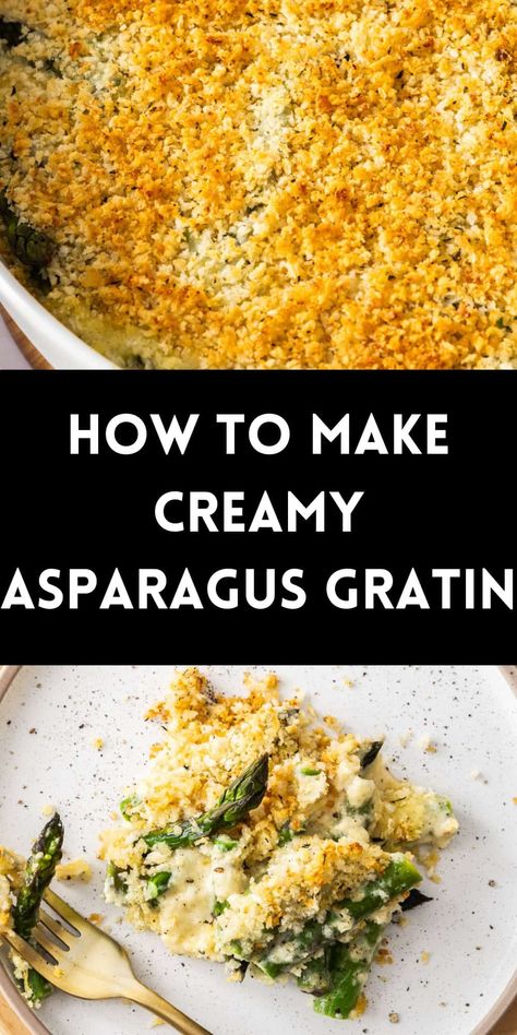 Asparagus Gratin Meal With Asparagus, Asparagus Au Gratin Recipes, Make Ahead Asparagus Recipes, Fancy Asparagus Recipes, Mushroom Asparagus Recipes, Frozen Asparagus Recipes, Dishes With Asparagus, Dinner With Asparagus, Asparagus Gratin