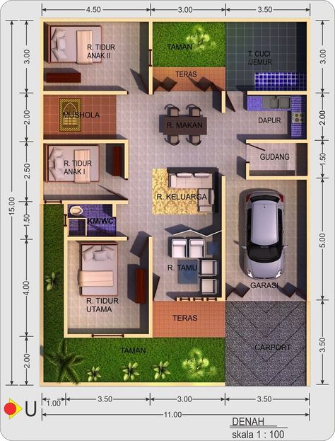 Desain Rumah Sederhana 9x15 pada Imut Desain Rumah Sederhana 9x15 83 Tentang Ide Merombak Rumah oleh Desain Rumah Sederhana 9x15 dalam  cek di https://arcadiadesain.com/desain-rumah-sederhana-9x15/ Bedroom Minimalist Modern, Vastu House, House Layout Plans, Minimalist House Design, Bungalow House Design, House Blueprints, Bedroom House Plans, New House Plans, Modern House Plans