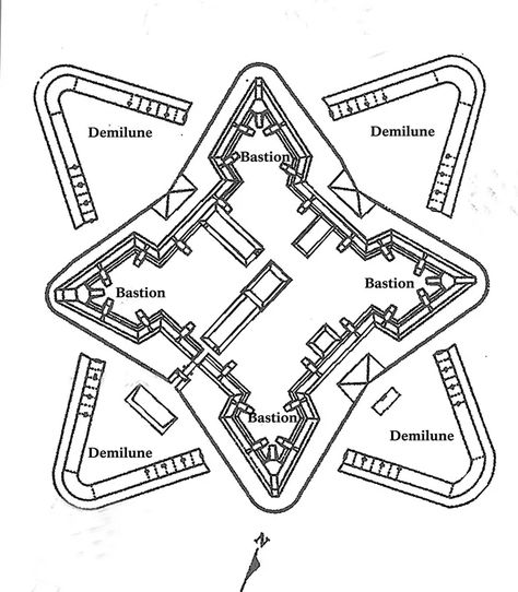 Fort Layout, Minecraft Fort, Fortification Architecture, Star Fortress, Army Structure, Fort Ticonderoga, Star Fort, New Mexico History, Mexico History