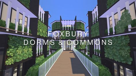 About This Build: 50x40 (Larry’s Lagoon in Britechester) Two Accommodation Blocks, One Block of Commons, Underground Recreational Spaces Commons Area, Cafe, Gym, Outdoor Seating Spaces Download Links... Foxbury Commons, The Sims 4 Build Cc, Sims 4 Build Cc, City Dog, Sleek Kitchen, Classic Bedroom, Sims 4 Build, Island Living, Chic Living