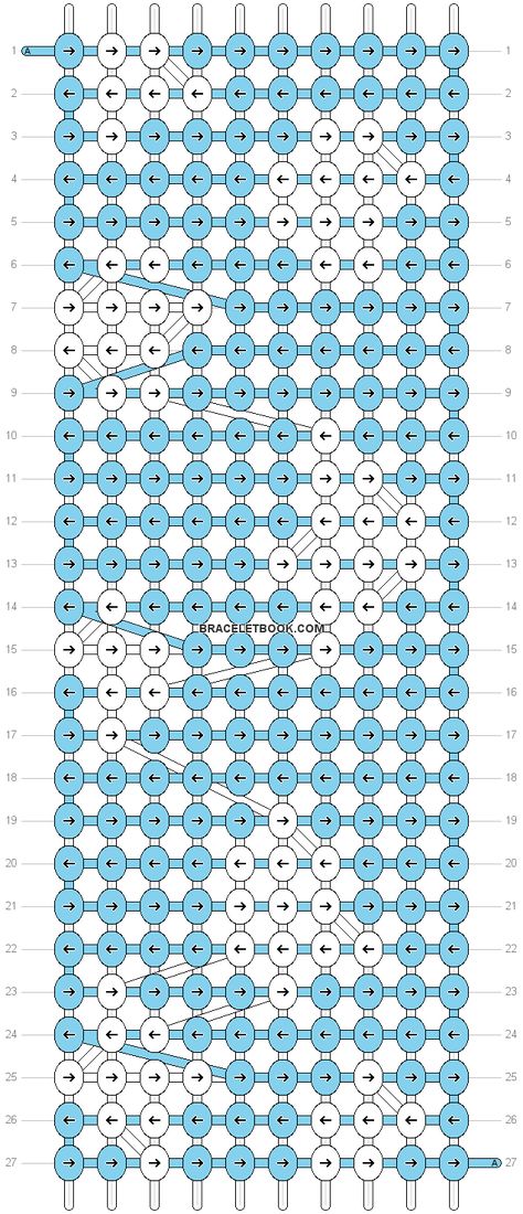 Alpha pattern #9262 | BraceletBook Cloud Friendship Bracelet Pattern, Clouds Alpha Pattern, Cloud Bracelet Pattern, Alfa Pattern, Freindship Bracelets, Alpha Bracelets, Cloud Bracelet, Dog Collar Pattern, Alpha Designs