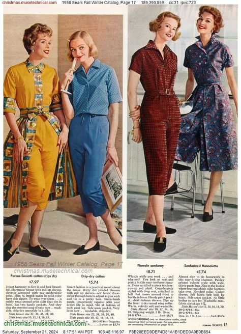 1958 Sears Fall Winter Catalog, Page 17 - Catalogs & Wishbooks 1958 Fashion, Grease The Musical, Hairspray Musical, Theatre Tech, 60s Vintage Fashion, Vintage Catalog, 1950 Fashion, Retro Food, Fashion 1950s