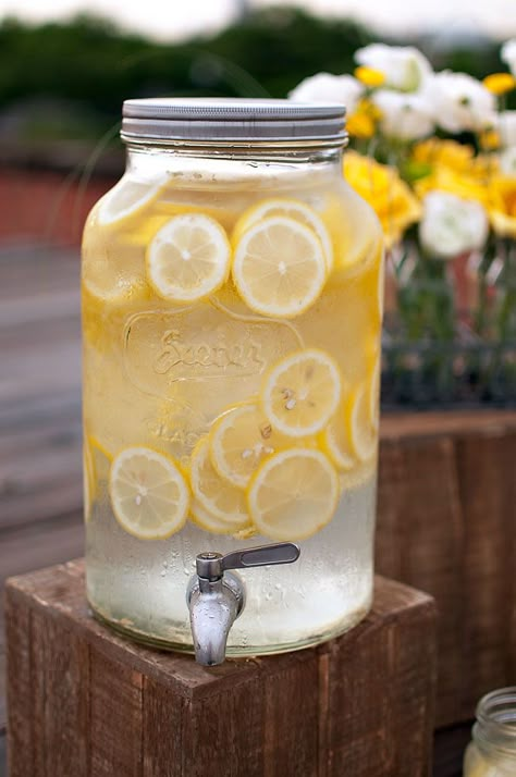 Lemonade Dispenser Sweet Summertime, Mason Jar, Summer Time, Lemonade, Summer Fun, Food Drinks, Lemon, Favorite Recipes, Party Ideas