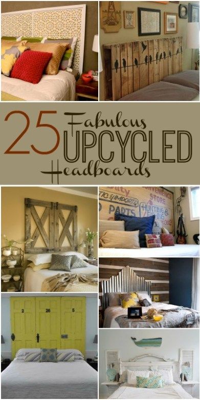 25-fabulous-upcycled-headboards-pinterest-pic Upcycle Headboard, Diy Bed Headboard, Design Bed, Woodworking Furniture Plans, Diy Headboards, Diy Event, Bed Bedroom, Diy Headboard, Headboard Designs