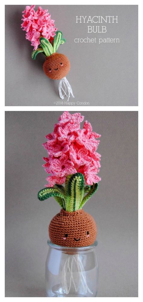 Tiny Flowers Crochet Free Pattern, Amigurumi Flower Free Pattern, Crochet Plants Free Pattern, Crochet Hibiscus Flower, Flower Crochet Pattern Free, Crocheted Plants, Crochet Cactus Free Pattern, Crochet Spring Patterns, Plants Crochet