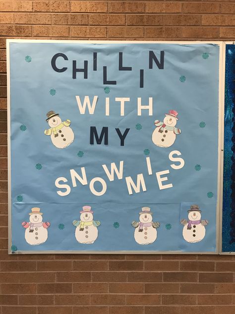 Chillin with my snowmies Chilling With My Gnomies Classroom Door, Chillin With My Snowmies, Chillin With My Snowmies Door, Snowy Day Bulletin Board, Chillin With My Snowmies Bulletin Board, Chilling With My Snowmies Bulletin Board, Chillin With My Snowmies Shirt, There’s Snow Place Like Bulletin Board, Pta Bulletin Boards