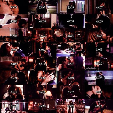 every delena kiss in order All Delena Kisses, Delena Moments Episodes, Delena Pictures, Delena Kiss, Delena Aesthetic, Damon And Elena Kiss, Damon Y Elena, Ian And Nina, Bullet Journal Month