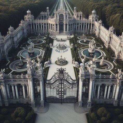 Palace Exterior, Marble Palace, Modern Mansions, Promised Land, Modern Mansion, White Garden, White Gardens, White Marble, Anime Guys