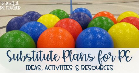 Substitute Plans for Elementary PE | Mindful PE Teacher Small Group Pe Games, Pe Coach Office Ideas, Pe Games For 1st Grade, Pe For Elementary School, 3rd Grade Pe Games, Gym Class Games Elementary Pe, Pe Games High School, Pe Teacher Ideas Gym Games, Cooperative Pe Games Elementary