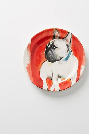 Dog-a-Day Dessert Plate Sally Muir, Washing Towels, Anthropologie Home, Canine Art, Fresh Linen, British Artist, Dessert Plate, Unique Christmas, Dog Gifts