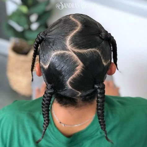 4 Box Braids Hairstyles, Box Braids Hairstyles Men, 4 Box Braids, Braids Hairstyles Men, Men's Braids, Man Braids, Box Braids Men, Band Hairstyles, Braids For Men