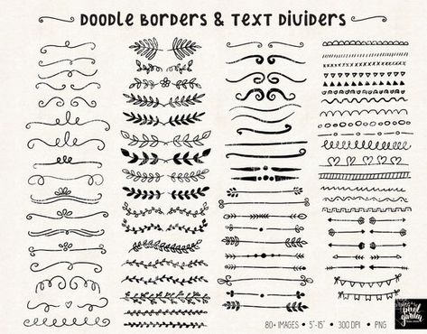 Hand Drawn Doodle Borders and Text Dividers Clip Art.. Digital Doodle Frames and Borders. Vintage Laurels, Arrows Text Divider Clipart. - Etsy Font #font fonts #fonts doodle font #doodlefont doodle fonts #doodlefonts doodles fonts #doodlesfonts doodles font #doodlesfont 5.772 Hand Drawn Borders Simple, Hand Drawn Dividers, Pretty Borders Design Hand Drawn, Card Borders Hand Drawn, Doodle Border Ideas, Doodle Art Borders, Border Doodles Hand Drawn, Pretty Borders Design, Doodle Embellishments