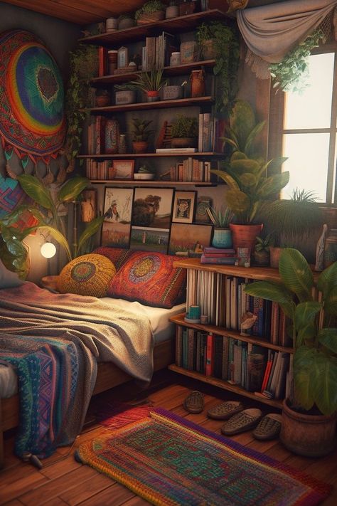 Bohemian Bookshelf, Korean Bedroom, Geek Home Decor, Guys Room Aesthetic, Hippy Room, Geek Decor, Home Decor Ideas Living Room, Stil Boho, Home Aesthetic