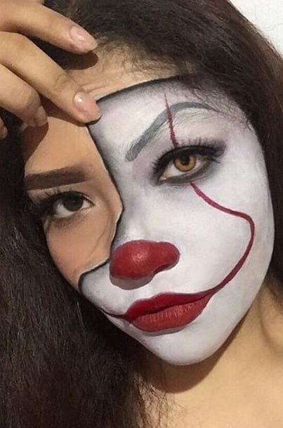 Halloween Makeup Last Minute, Hallowen Schminke, Nem Halloween Makeup, Maquillage Halloween Simple, Clown Face Paint, Pelottava Halloween, Halloween Makeup Tutorial Easy, Halloween Makeup Clown, Halloweenský Makeup