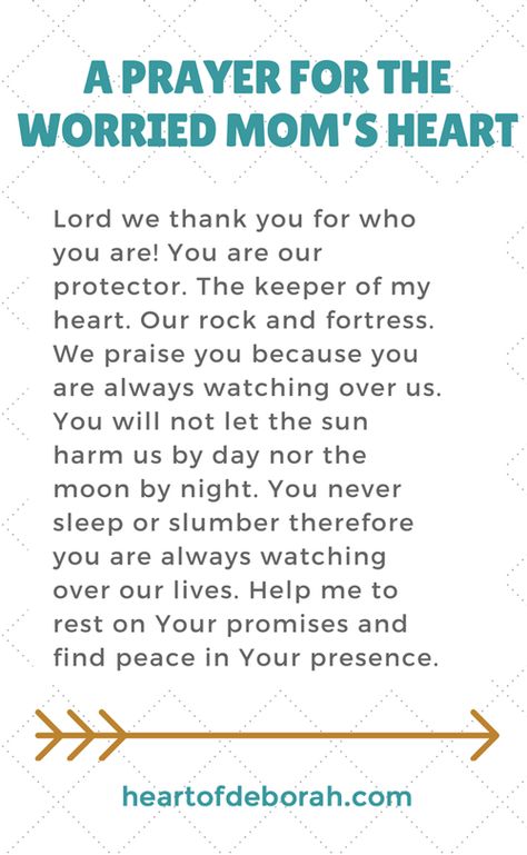 A prayer for a worried mom's heart. Find peace in parenting! Prayers For A Worried Mother, Mothers Prayer For Children, Moms In Prayer, Children Prayers, Prayer For Daughter, Prayers Quotes, Prayer For Our Children, Prayers For My Daughter, Prayer For My Son