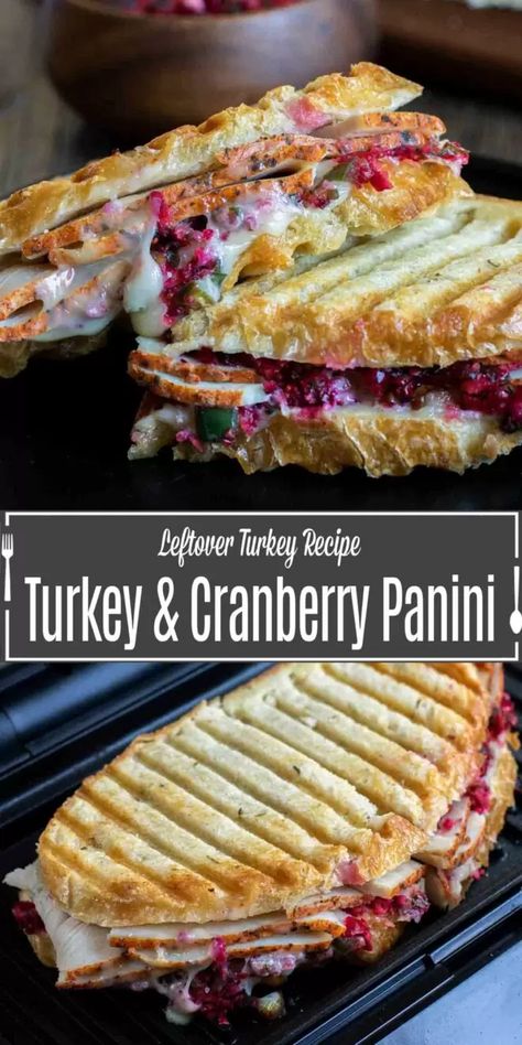 turkey and cranberry panini Turkey Panini Sandwiches, Panini Press Recipes, Cheese And Pickle Sandwich, Sandwiches For Dinner, Turkey And Cranberry, Turkey Panini, Toasted Sandwich, Turkey Cranberry, Cranberry Salsa