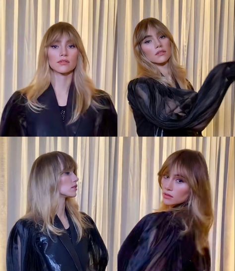 Suki Waterhouse Blonde, Suki Waterhouse Short Hair, Suki Waterhouse Hair Bangs, Suki Waterhouse Bangs, Suki Waterhouse Haircut, Bangs Outfit, Suki Waterhouse Hair, Blonde 2024, Bang Inspo