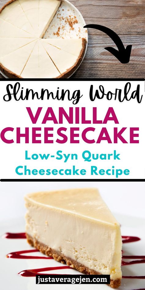 Low Calorie Cottage Cheese Cheesecake, Ww Cottage Cheese Cheesecake, Low Syn Desserts, Ww Crustless Vanilla Cheesecake, 95 Calorie Protein Cheesecake, Low Fat Cheesecake, Quark Cheesecake, Vanilla Cheesecake Recipes, Quark Recipes