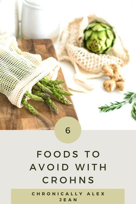 When it comes to inflammatory bowel disease and irritable bowel it can be tough to know which foods to aviod? This post dives into 6 helpful food to avoid with crohns and for a crohns diet. This is helpful as a crohsn flare diet guide and Chrones disease diet ideas! Click here to see more about IBD and IBS foods. Chrones Disease Diet, Chrons Disease Diet, Chrones Disease, Crohns Friendly Recipes, Crohns Symptoms, Ibd Diet, Crohns Diet, Chrons Disease, Irritable Bowel Disease