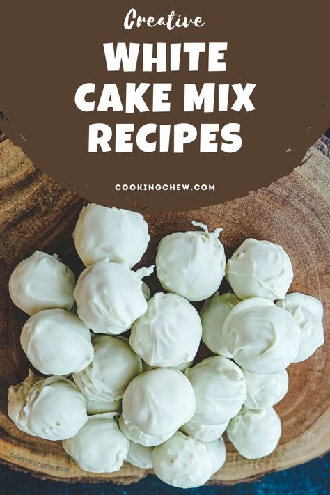 White Cake Mix Recipes Boxed Bundt, Classic White Cake Mix Ideas, What To Do With White Box Cake, White Cake Box Mix Ideas, White Cake Mix Add Ins, Doctored White Cake Mix Recipes, Dessert With White Cake Mix Boxes, What To Make With White Cake Mix Recipes, White Cake Mix Recipes Boxed Easy