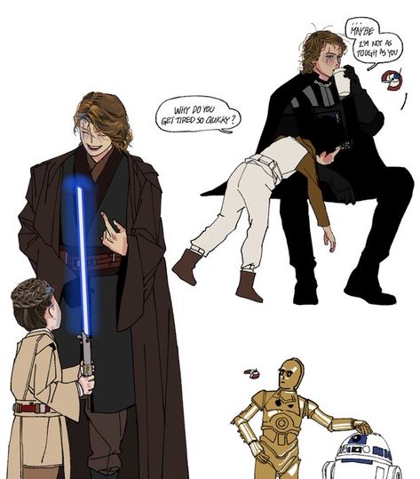 Skywalker Family, Anakin Vader, Star Wars Anakin, Star Wars Jokes, Star Wars Comics, Star Wars Fan Art, Star Wars Images, Star Wars Pictures, Star Wars Fandom