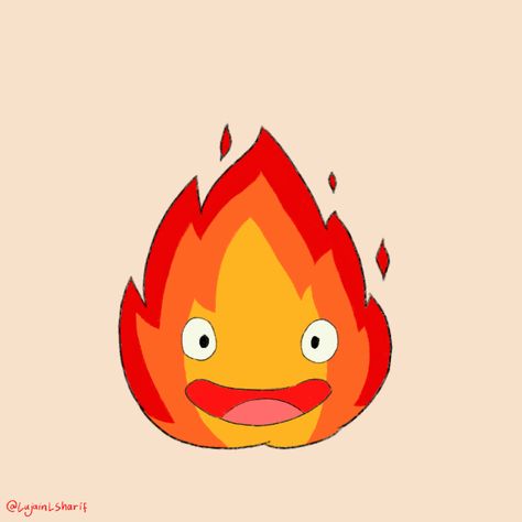 #Calcifer #Ghibli #howlsmovingcastle #Drawing #illustration Calcifer Pumpkin Painting, Howls Moving Castle Calcifer Drawing, Calcifer Drawing Easy, Calcifer Doodle, Calcifer Dessin, Studio Ghibli Fire, Calcifer Painting, Studio Ghibli Drawings Easy, Fire Drawing Ideas