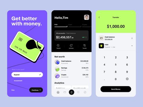 Finance mobile app by Jeehom on Dribbble Ms Project, Credit Card App, Mobile App Design Inspiration, Finance App, Banking App, App Design Inspiration, Mobile Banking, Mobile App Ui, Web Graphic Design