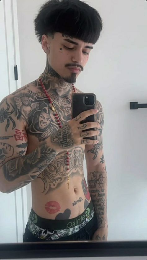 Ricky Murda Tattoo, Tattoo Men Ideas Inspiration, Ricky Tiktok, Murda Ricky, Hot Mexican Men, Edgars Haircut, Fine Guys, Bad Boy Style, Hispanic Men