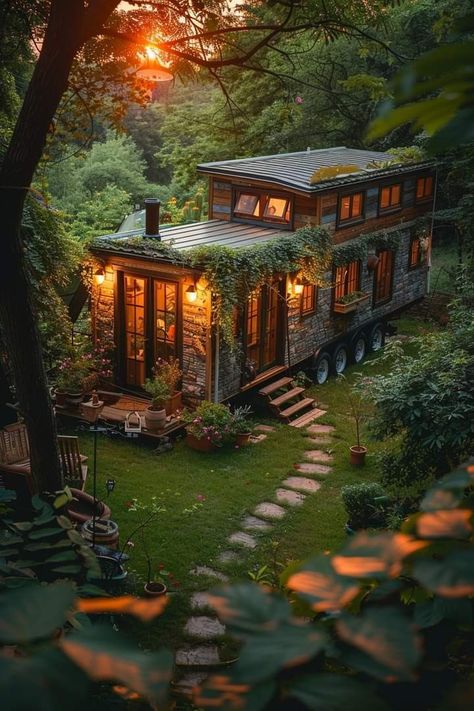 Fae House Aesthetic, Tiny House Forest, Forest Landscaping, Tiny Homestead, Log Cabin Rustic, Storybook Homes, Forest Cottage, Shed To Tiny House, Cabin Core