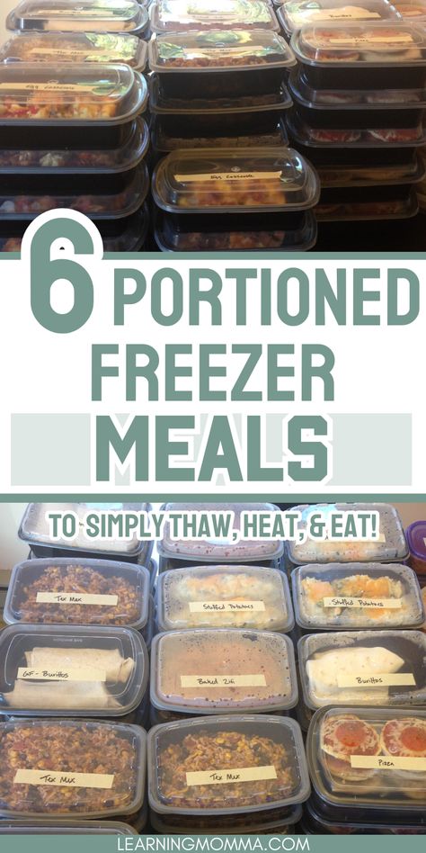 Microwave Freezer Meals, Freezer Meals For One, Premade Freezer Meals, Individual Freezer Meals, Weight Watchers Freezer Meals, Homemade Freezer Meals, Freeze Meals, Frozen Lunches, Senior Meals