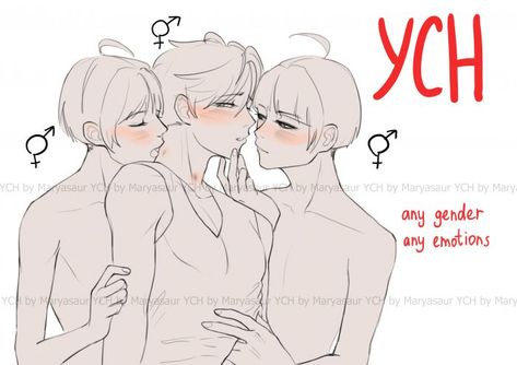 YCH polyamory - YCH.Commishes Poly Drawing Reference, Poly Couple Drawing, Poly Relationships Drawing, Throuple Reference Drawing, Poly Couple Poses, Polyamory Drawing Base, Polyamorous Drawing Base, Polyamorous Couple Reference, Poly Couple Drawing Reference