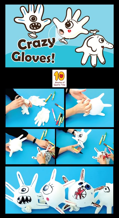 Activities to Do at Home With Kids - Crazy Gloves School Aged Activities Daycare, After School Club Activities, School Age Crafts, Activities To Do At Home, School Age Activities, After School Care, Home With Kids, Holiday Activities For Kids, Holiday Club