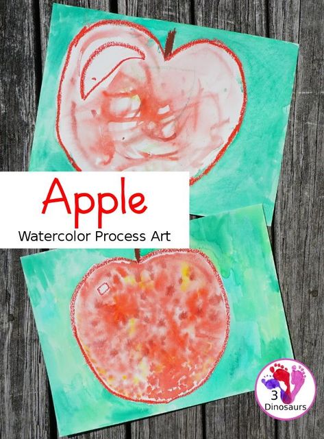 Apples Watercolor, Apple Tree Activity, Different Colors Of Red, Watercolor Process, Handprint Christmas Tree, 3 Dinosaurs, Art Activities For Toddlers, Apple Activities, Tree Study