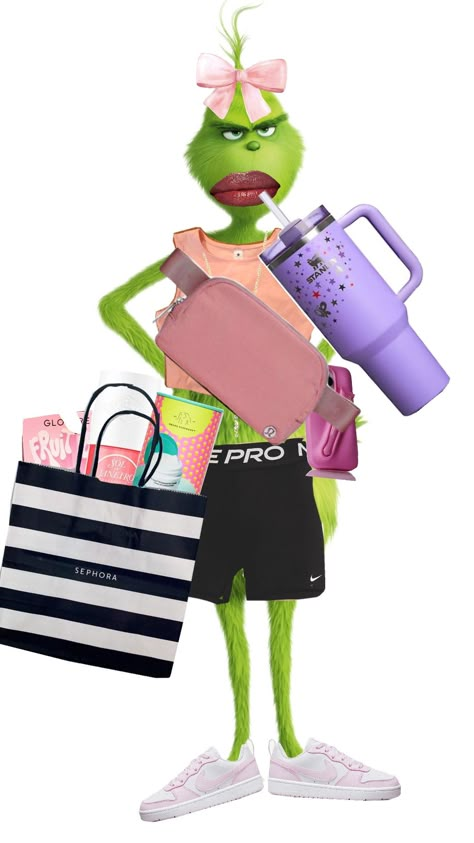 #preppy#grinch The Grinch Funny, Shrek Wallpaper Laptop, Grinch Pink Wallpaper, Pink Grinch Wallpaper, Preppy Grinch, Grinch Shaking Gyatt, Preppy Lorax And Grinch, Boujee Grinch Wallpaper, Grinch Images