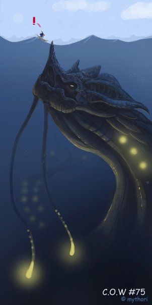 Reasons I fear the ocean #18. Creatures Scary, Demon Tail, Sea Monster Art, Scary Ocean, Scary Dark, Sea Monster, 다크 판타지, Fantasy Monster, Mythical Creatures Art