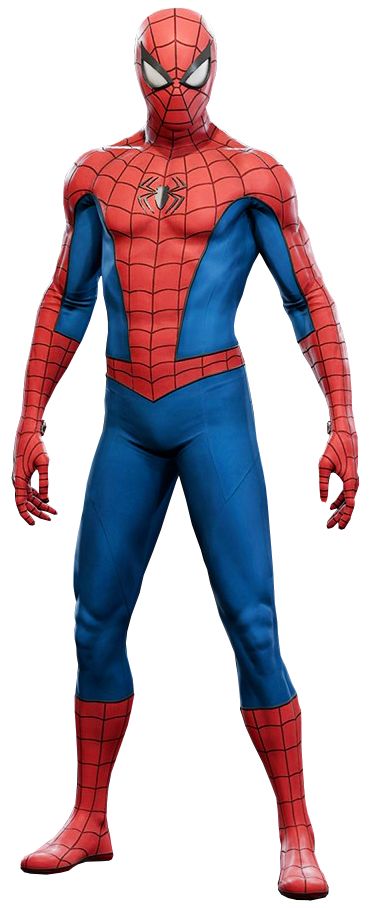 The Classic Suit (Repaired) is a suit players can use in Marvel's Spider-Man. Players start the game using this "Classic Suit", but it becomes damaged during The Main Event, the first mission. After completing the mission Something Old, Something New, players can use this version of the suit again if they choose, but it will cost 2 Backpack Tokens and 2 Crime Tokens. 1 Characteristics 1.1 Appearance 1.2 Suit power 2 Original appearance 3 Gallery The Classic Suit follows a blue and red color ... Dora Cartoon, Original Spiderman, Spiderman Classic, Man Full Body, Mod Suits, Spiderman Suits, Spiderman Ps4, Something Old Something New, Young Avengers