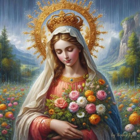 Queen Of Heaven And Earth, Mary Queen Of Heaven, Heavenly Art, Queen Of Heaven, Heaven And Earth, Immaculate Conception, Heavy Heart, Blessed Mother Mary, Be Strong And Courageous