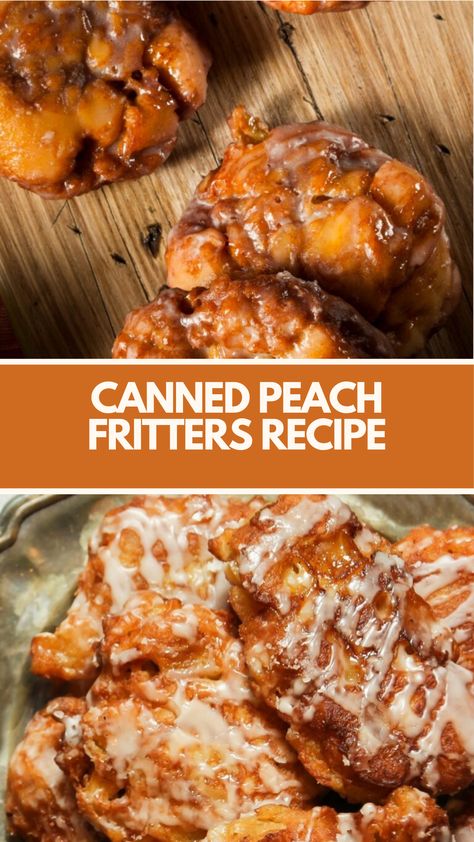 Canned Peach Fritters recipe made of canned peaches, flour, eggs, and a hint of cinnamon serve 8 takes about 30 minutes to prepare and cook. These delightful fritters are crispy on the outside, soft on the inside, and bursting with peach flavor. Southern Peach Fritters, Canned Diced Peaches Recipes, Peach Fritter Bread, Can Peach Recipes, What To Do With Frozen Peaches, Peach Fritters Recipes, Peach Desserts With Canned Peaches, Recipes Using Frozen Peaches, Frozen Peach Recipes