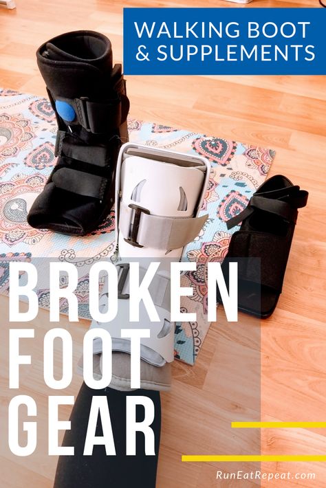 Broken foot gear guide to survive and heal faster! I'm injured and can't run. Here's a list of the Walking Boot and other gear I'm using to survive my first running injury in years.  I'm using a walking boot, supplements, low impact exercise, epsom salt baths and more to help me recover and heal.   Video review of the walking boot and shoe I'm using Walking Boot Cast Outfits, Ankle-high Work Boots With Protective Feet For Outdoor Activities, Ankle Boot Injury, Fractured Ankle Recovery, High-top Hiking Boots With Removable Insole For Walking, Walking Cast Boot, Broken Ankle Recovery Tips, Ankle Surgery Recovery, Ankle Recovery