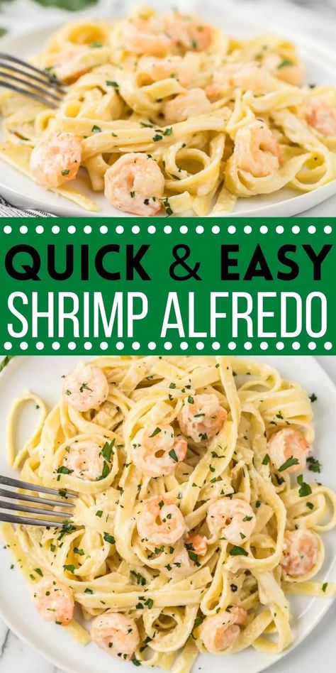 Easy Shrimp Alfredo Recipe comes together in minutes for an amazing meal. This homemade alfredo sauce is better than store bought and it taste great! Everyone will love this shrimp Alfredo recipe with pasta. #eatingonadime #shrimprecipes #pastarecipes #seafoodrecipes #easyrecipes Shrimp Fetuccini Alfredo Recipe, Shrimp Fettucine Alfredo Easy, Shrimp Linguine Recipe Alfredo, Frozen Shrimp Pasta Recipes, Creamy Shrimp Alfredo Pasta, Fettucini Alfredo Recipe With Shrimp, Seafood Alfredo Pasta Recipes, Shrimp Alfredo Recipe Homemade, Shrimp Linguine Alfredo