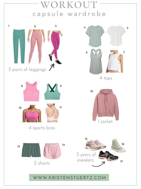 Gym Capsule Wardrobe, Workout Capsule Wardrobe, Workout Capsule, Home Gym On A Budget, Clothes Capsule Wardrobe, Holiday Capsule Wardrobe, Home Gym Essentials, Gym Wardrobe, Athletic Wear Womens