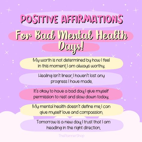 Affirmation Bad Day, Bad Days Affirmations, When You’re Having A Bad Day, Daily Affirmations Mental Health, Bad Mental Day, Emotion Journal, Affirmation Ideas, Healing Emotions, Sunday Selfcare