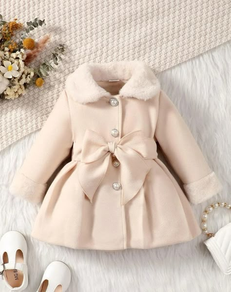 Infant Winter Dress, Luxury Baby Clothes, Kids Winter Outfits, Baby Mode, Desain Buklet, Elegant Jacket, Baby Coat