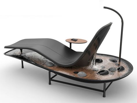 Dhyan Chaise Lounge has been designed to help with stress from work. It was inspired by the unique forms of Shiva Linga, the Bodhi Tree, and Japanese gardens. Architectural Engineer, Minimal Modern Design, Light Chair, Mobile Living, Relaxing Places, Toy Art, Design Magazine, Yanko Design, Zen Garden